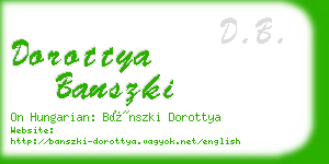 dorottya banszki business card